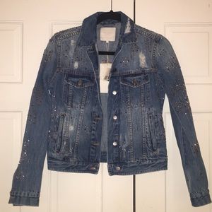 Zara cropped beaded Jean jacket